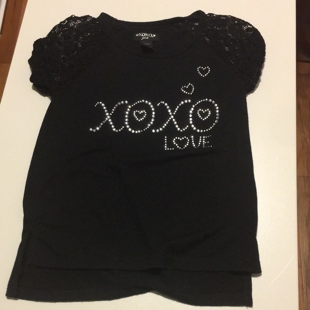 Xoxo girls black with lace sleeves